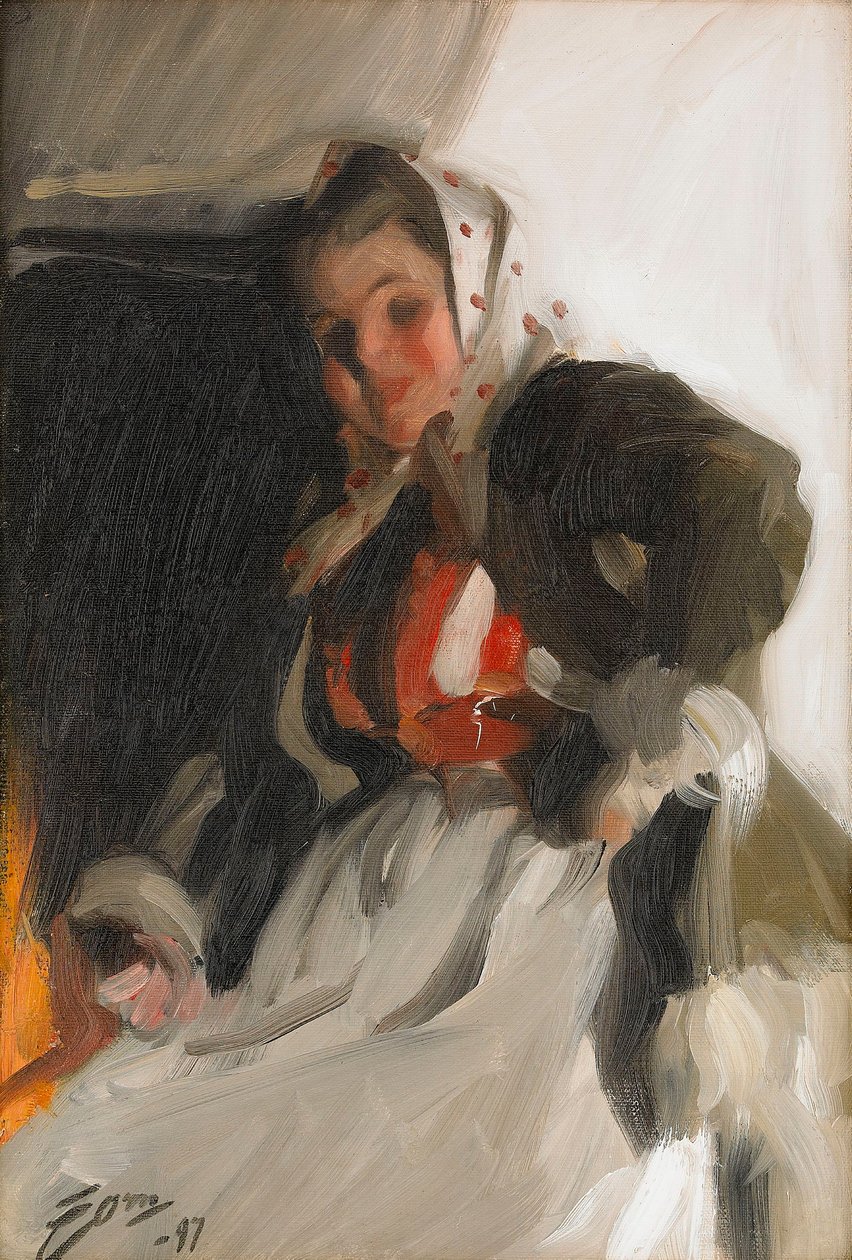 Przy kominku autorstwa Anders Leonard Zorn