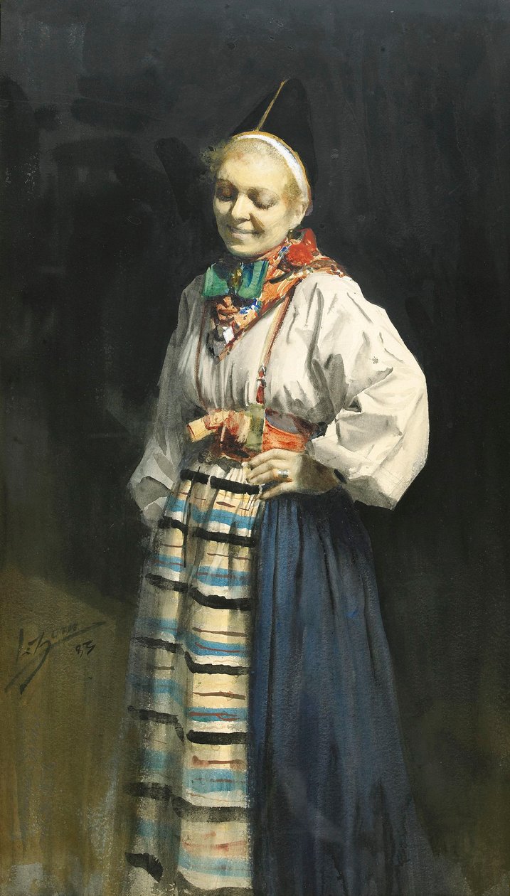 Dalecarlian dziewczyna z Rättvik autorstwa Anders Leonard Zorn