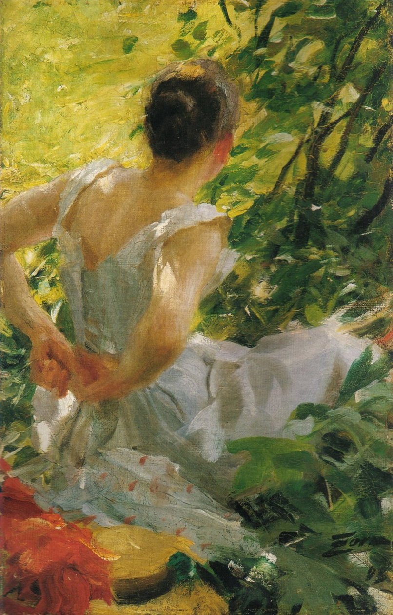 Kobieta ubiera się autorstwa Anders Leonard Zorn