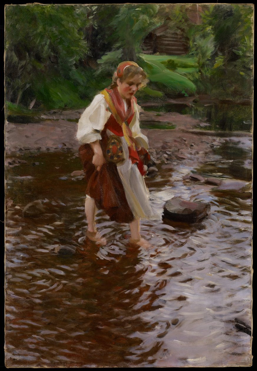Dziewczyna z Alvdalen, ok. 1911 autorstwa Anders Leonard Zorn