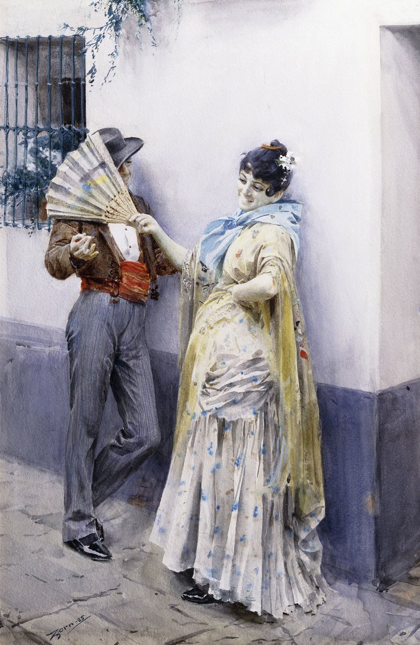Flirt, 1885 autorstwa Anders Leonard Zorn