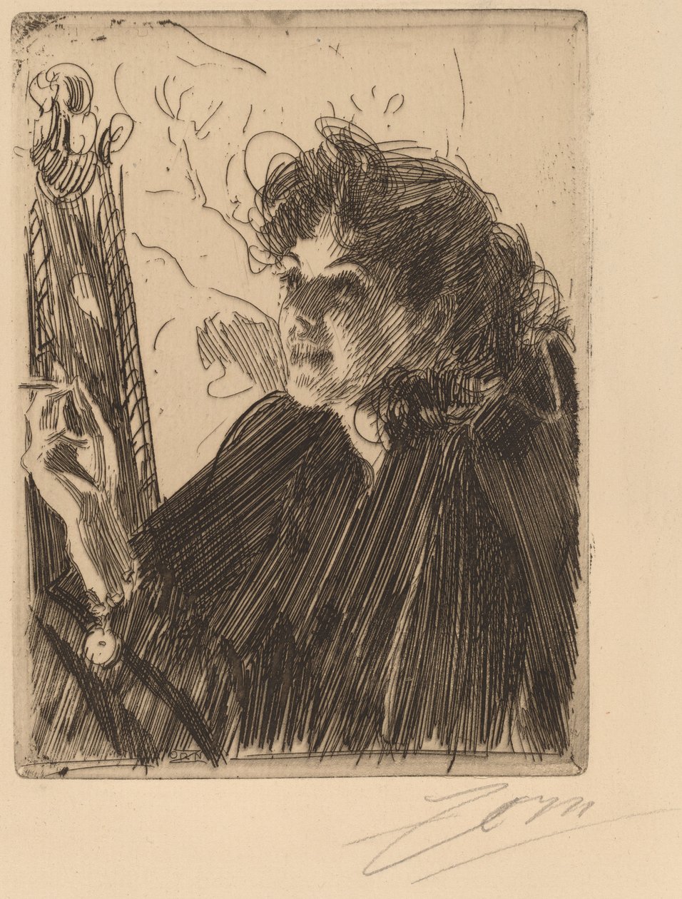 Dziewczyna z papierosem, 1891. autorstwa Anders Leonard Zorn