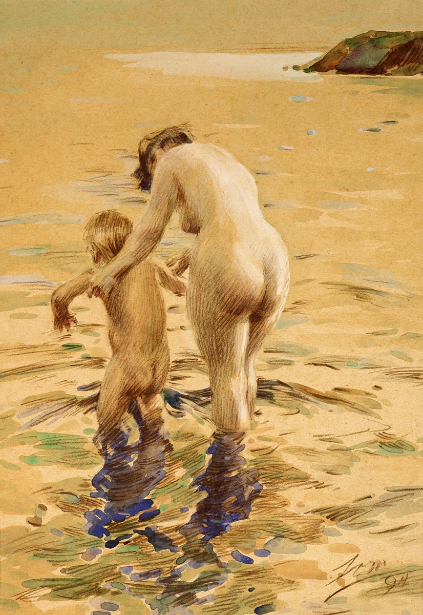 Jej pierwszy dip autorstwa Anders Leonard Zorn