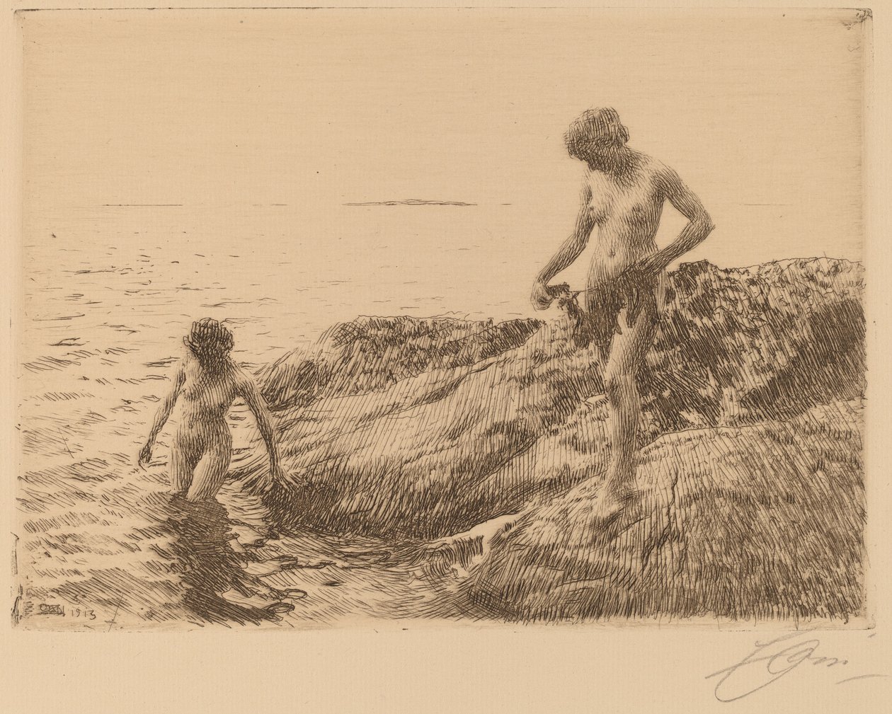 Seaward szkiery, 1913. autorstwa Anders Leonard Zorn