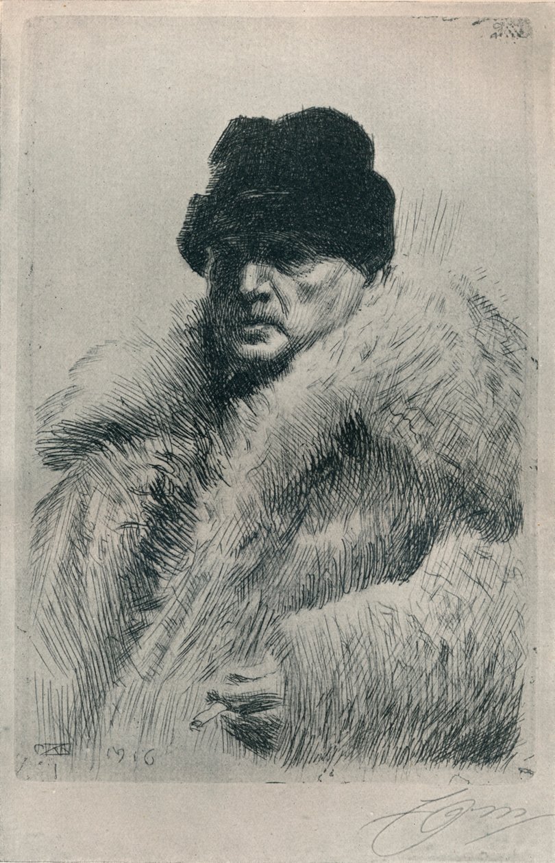 Autoportret, 1916 autorstwa Anders Leonard Zorn