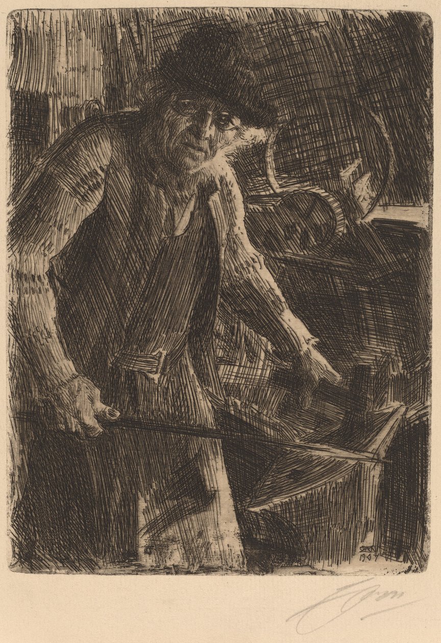 Mistrz-Kowal, 1907. autorstwa Anders Leonard Zorn