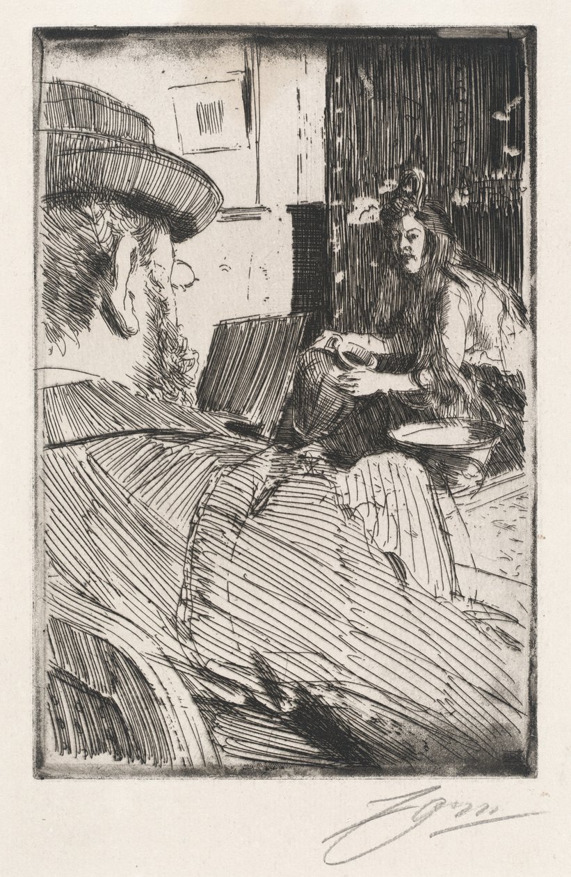 Albert Besnard i jego model autorstwa Anders Leonard Zorn