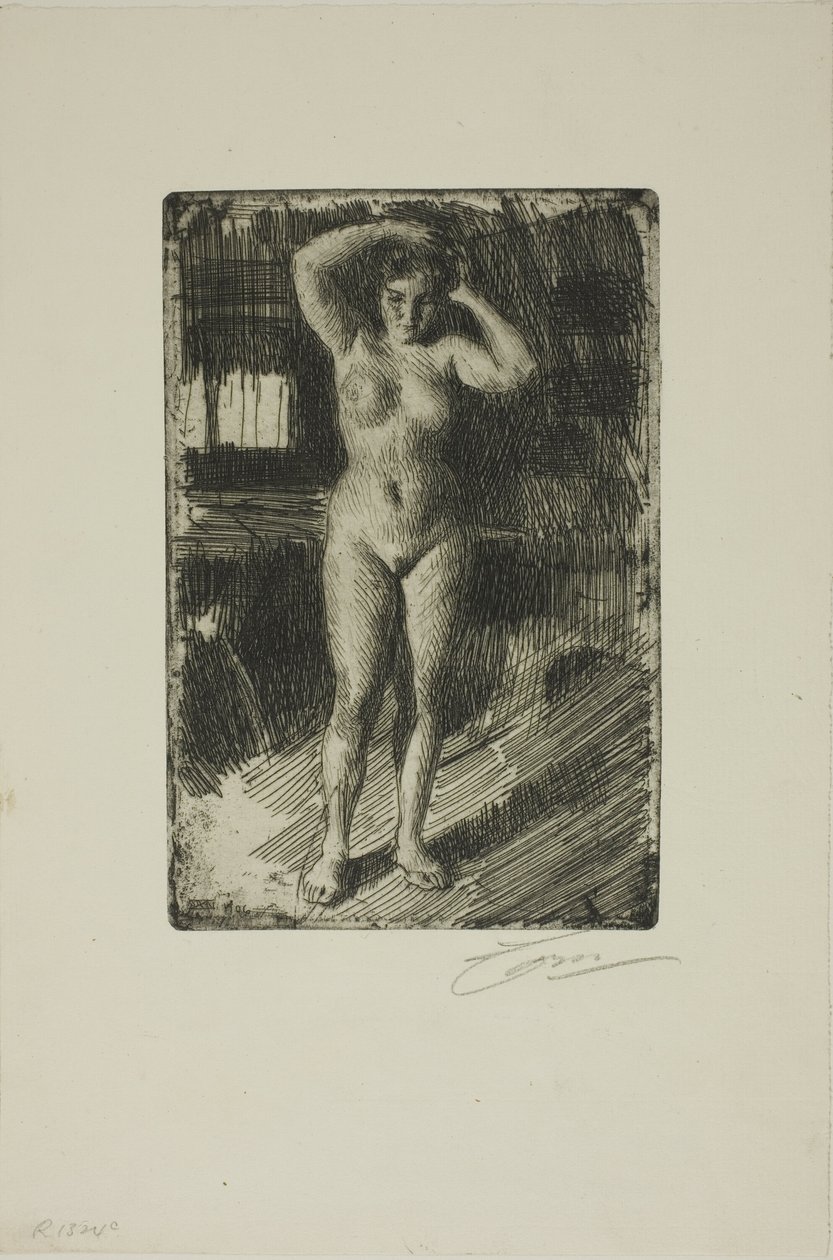 Anna robi swoje włosy autorstwa Anders Leonard Zorn