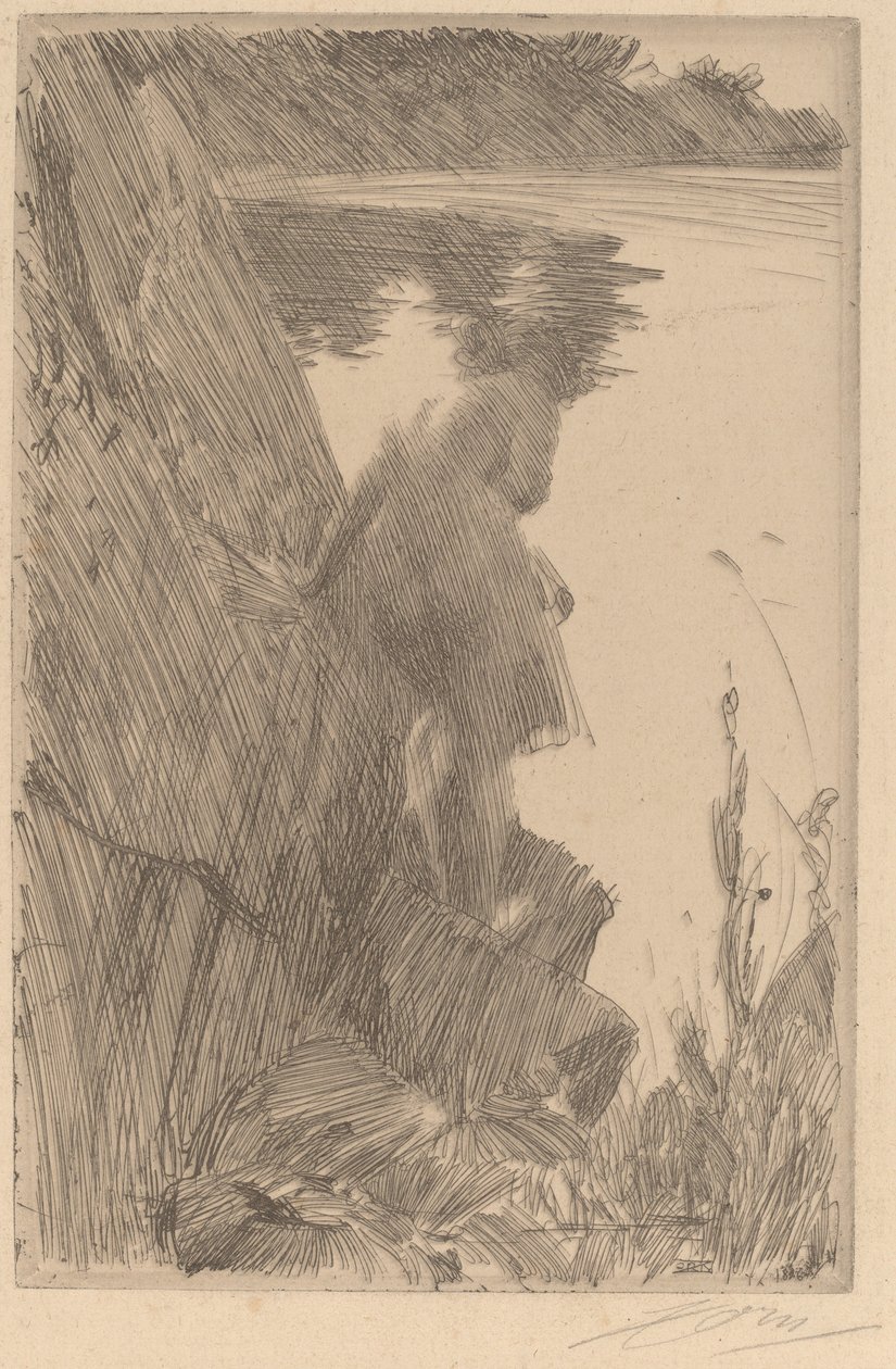 Kąpiący się III (Kąpiący się w plecy) autorstwa Anders Leonard Zorn