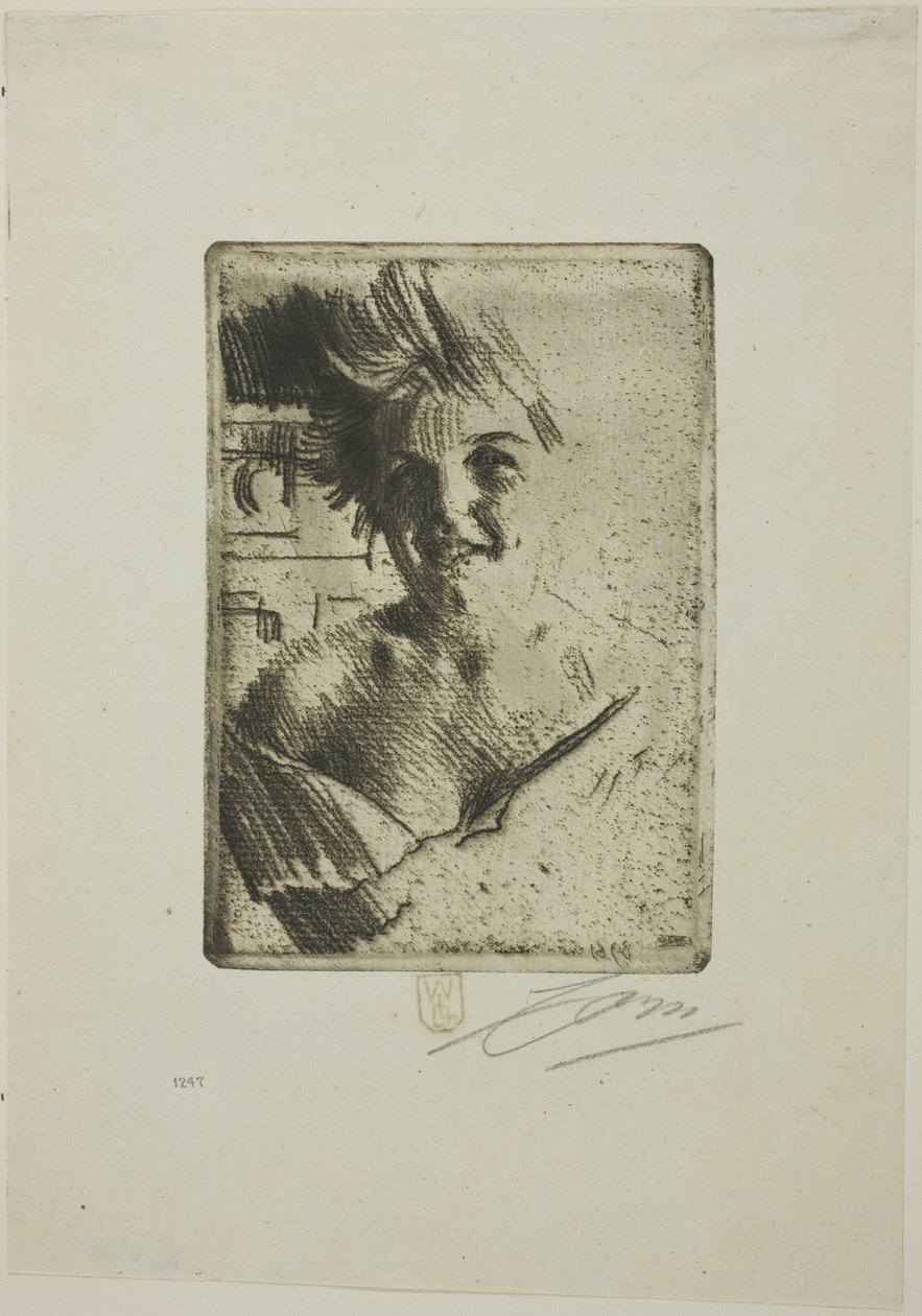 Roześmiany model I autorstwa Anders Leonard Zorn
