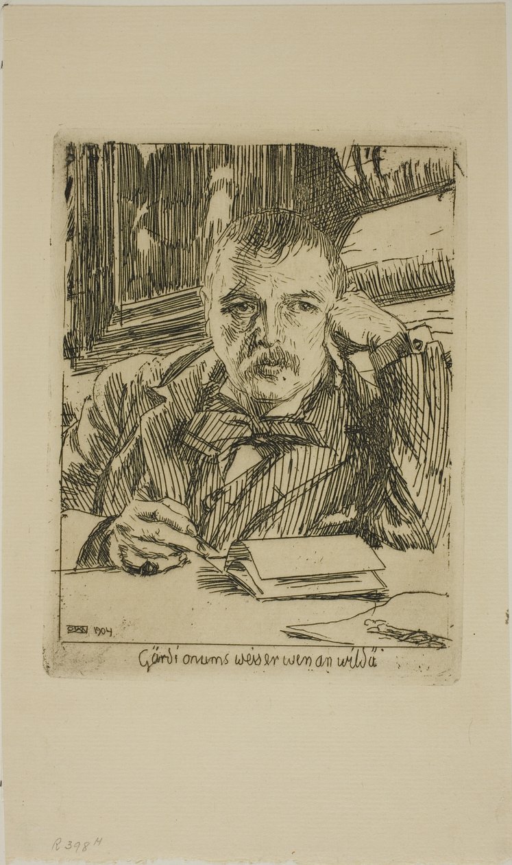 Autoportret z napisem autorstwa Anders Leonard Zorn