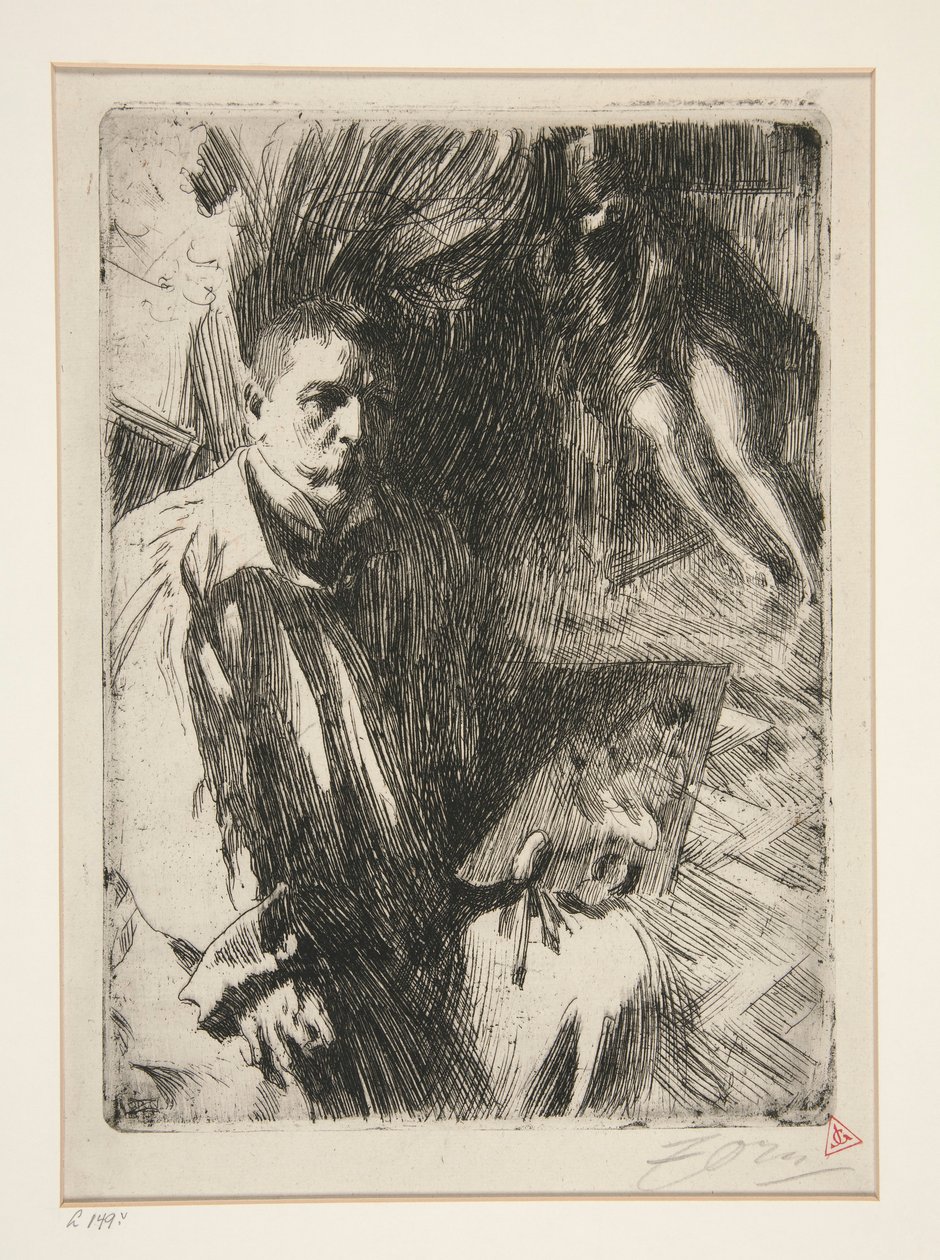 Autoportret z modelem II autorstwa Anders Leonard Zorn
