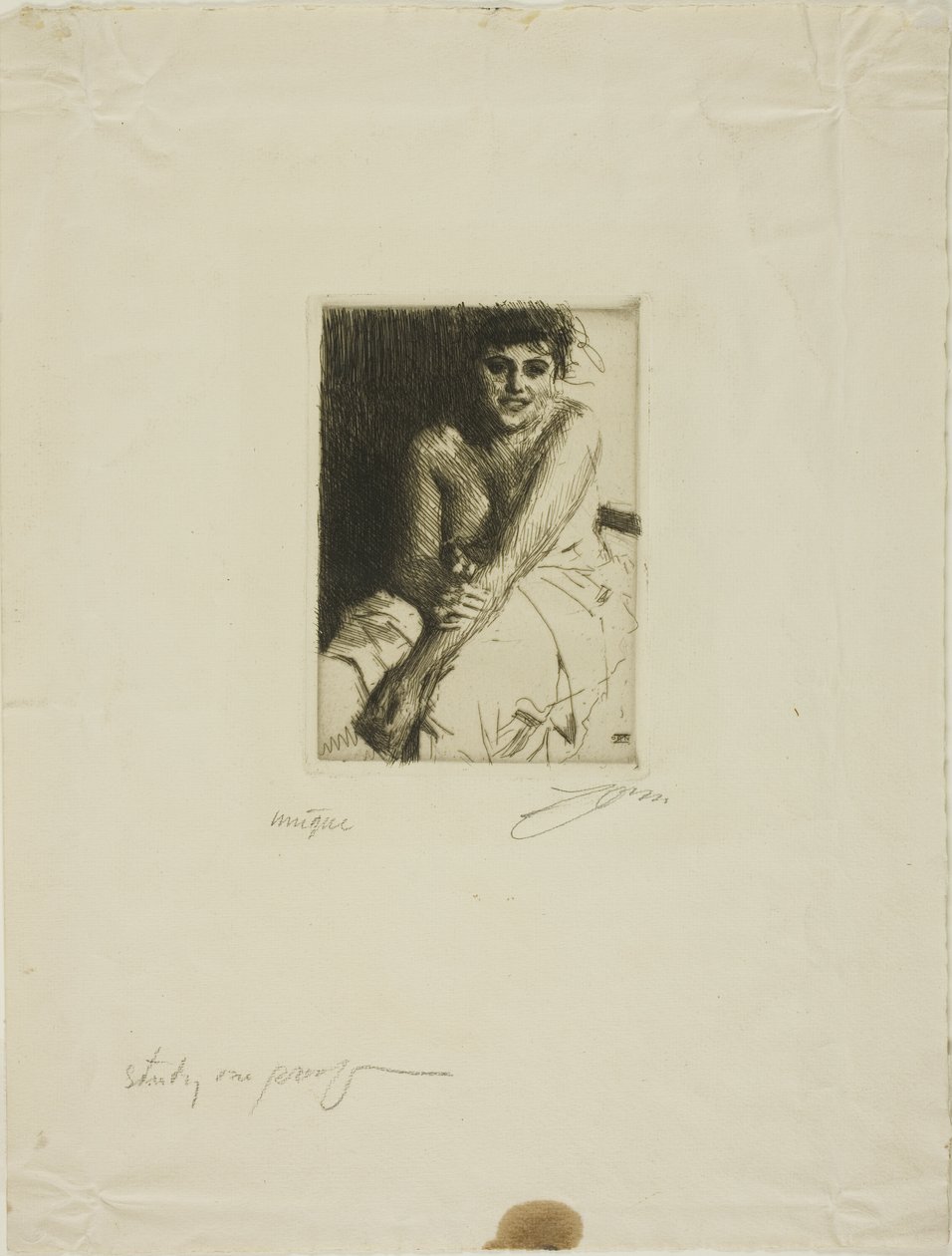 Siedzący model autorstwa Anders Leonard Zorn