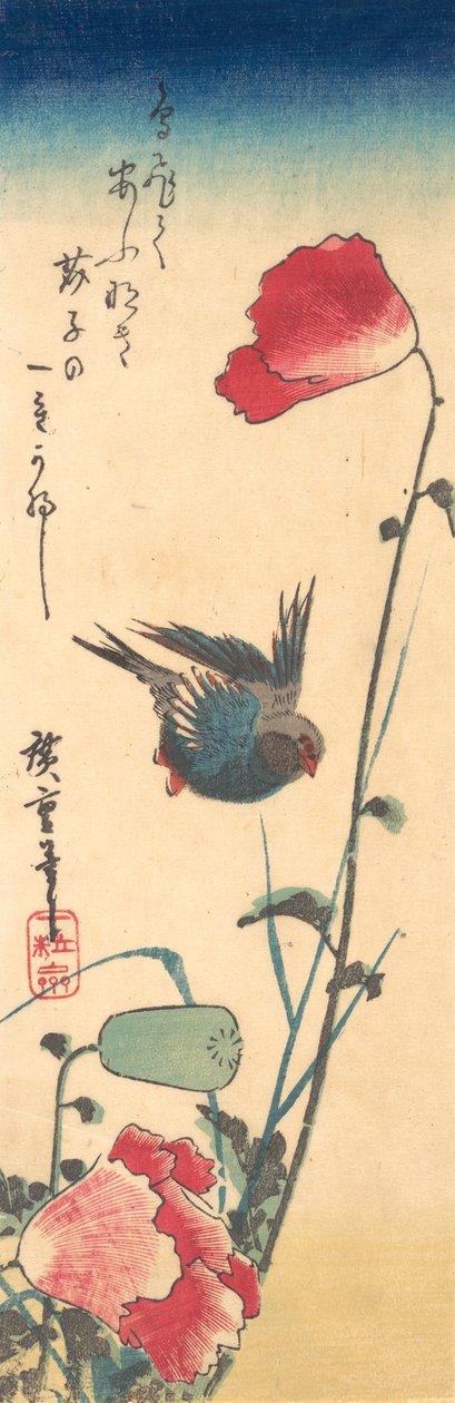 Bluebird i Maki, 1832-34., 1832-34. autorstwa Ando Hiroshige