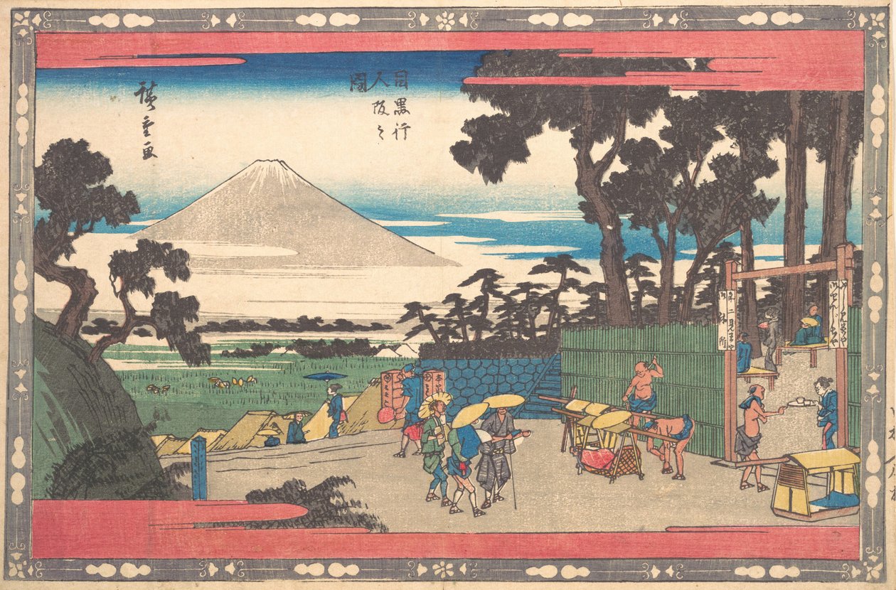 Meguro technika nachylenie osoby. autorstwa Ando Hiroshige