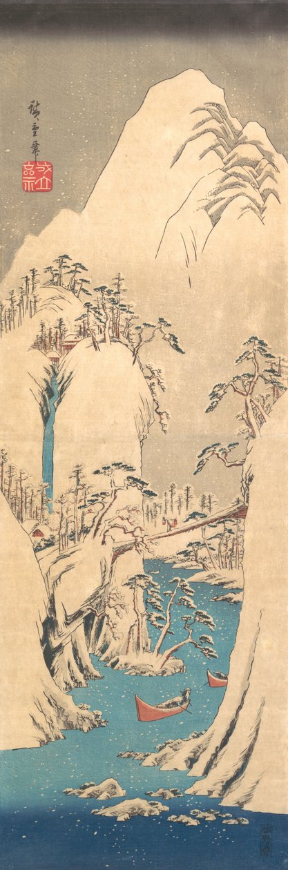 Snowy Gorge. autorstwa Ando Hiroshige