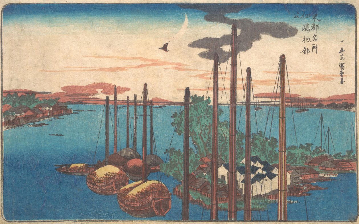 Pierwszy Hototogisu Tsukudajimy, osioł bly 1830. , p osioł bly 1830. autorstwa Ando Hiroshige