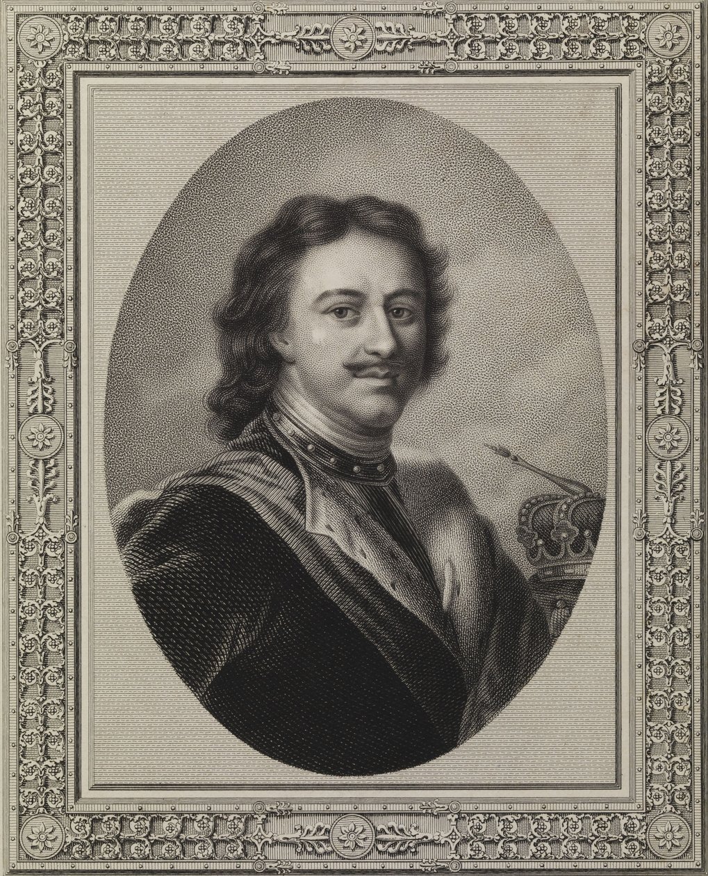 Piotr Wielki. Akwaforta. (Egzemplarz ze zbiorów hrabiego Narischkina) autorstwa André Joseph Mécou