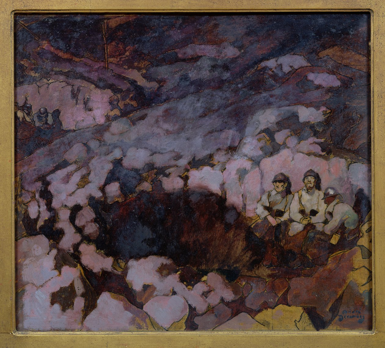 Okop, prawy panel tryptyku „Remembering the Dead”, ok. 1918 (olej) autorstwa Andre Devambez