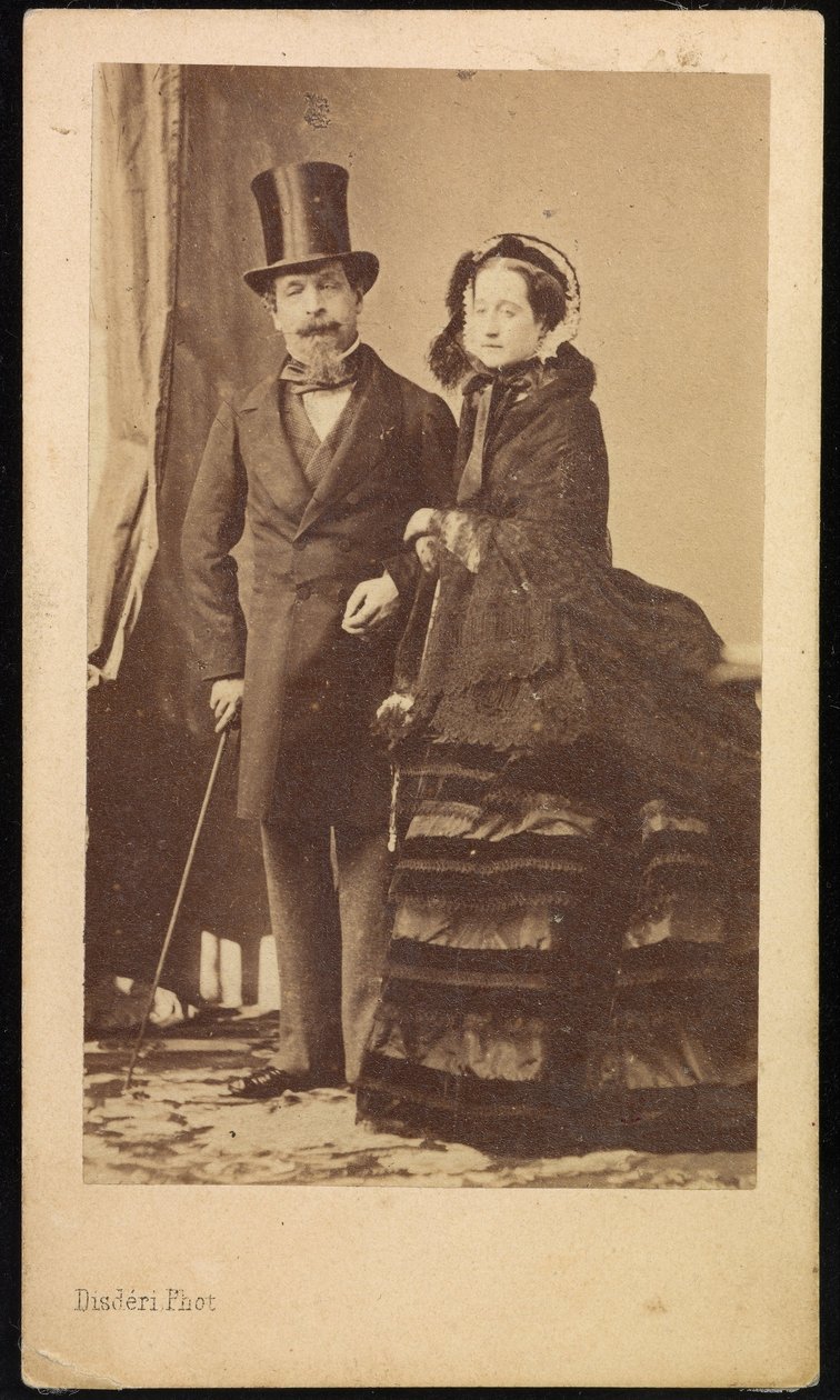 Napoleon III i Eugenia autorstwa Andre Adolphe Eugene Disderi
