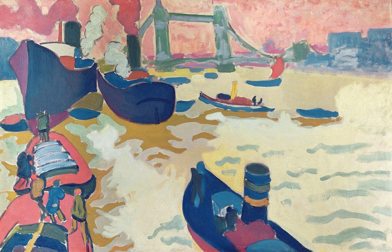 Holowniki lub łodzie na Tamizie autorstwa Andre Derain