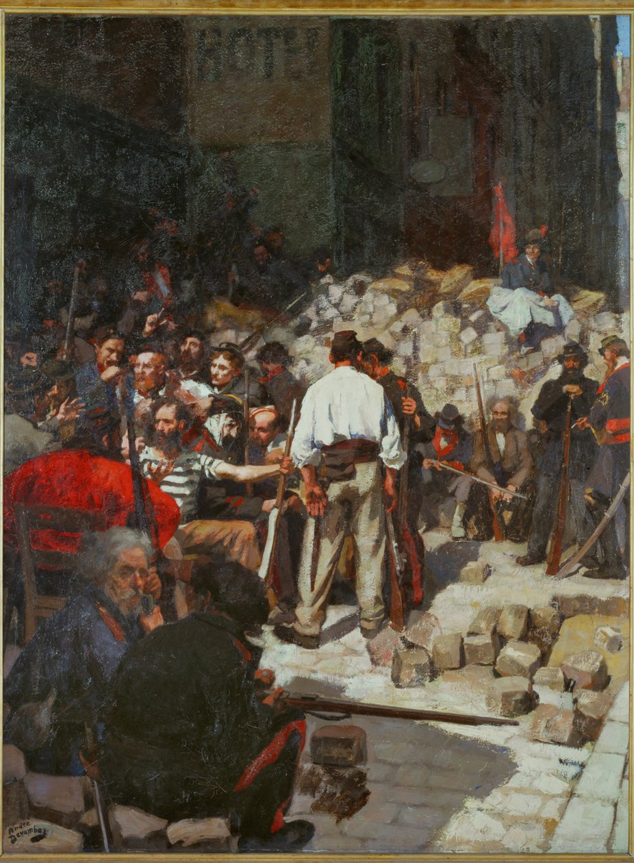 Komuna: Barykada ... (obraz na płótnie) autorstwa Andre Devambez