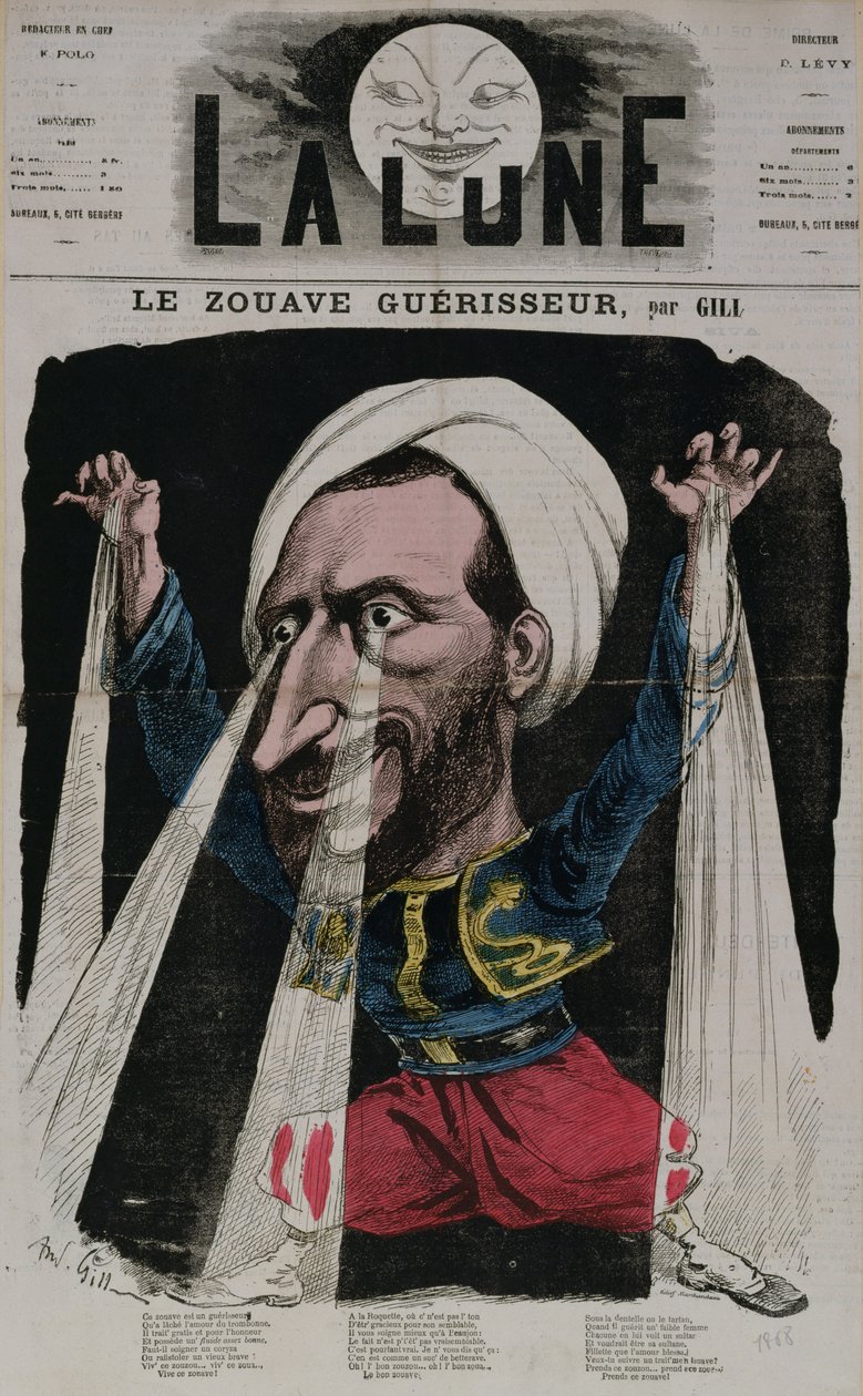 Uzdrowiciel Zouave, z „La Lune”, 1868 autorstwa Andre Gill