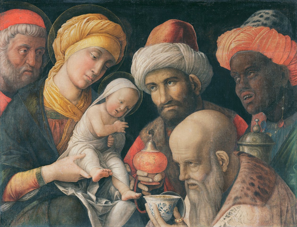 Adoracja Trzech Króli autorstwa Andrea Mantegna