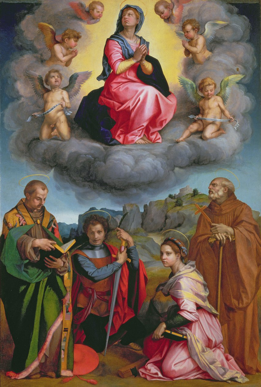 Madonna w chwale z czterema świętymi (panel) autorstwa Andrea del Sarto