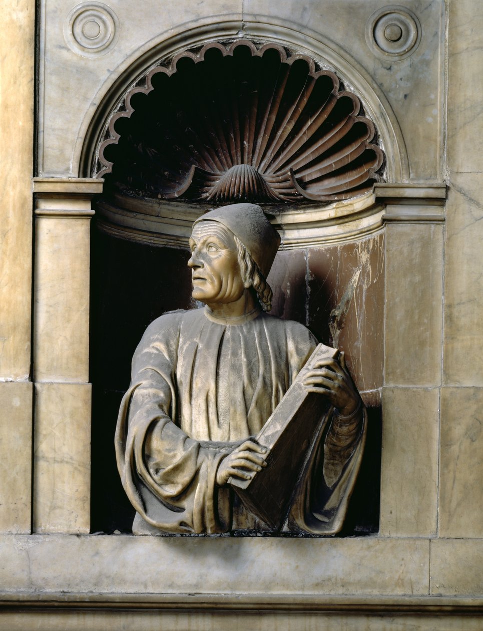 Marsilio Ficino (1433-99) 1521 (marmur) autorstwa Andrea di Piero Ferrucci