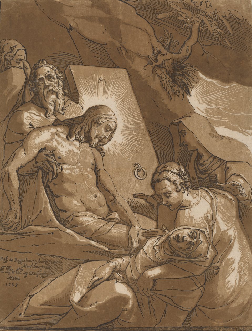 Złożenie do grobu, 1585. autorstwa Andrea Andreani
