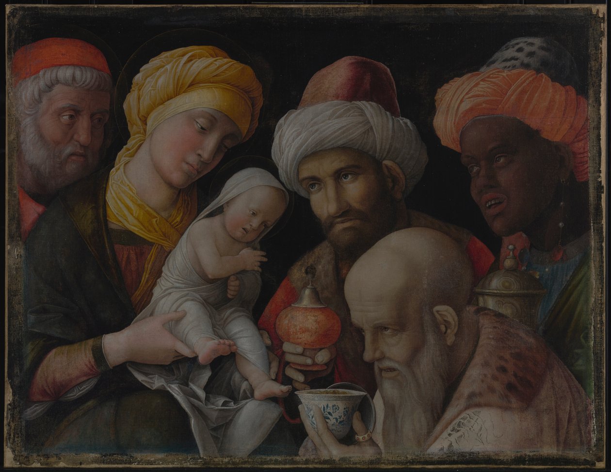 Adoracja Trzech Króli autorstwa Andrea Mantegna