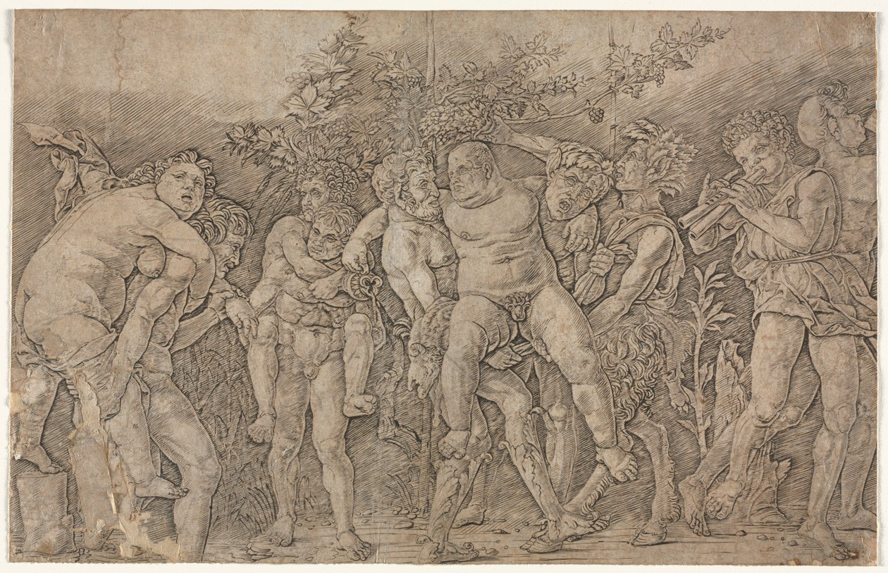 Bachanalia z Silenus autorstwa Andrea Mantegna