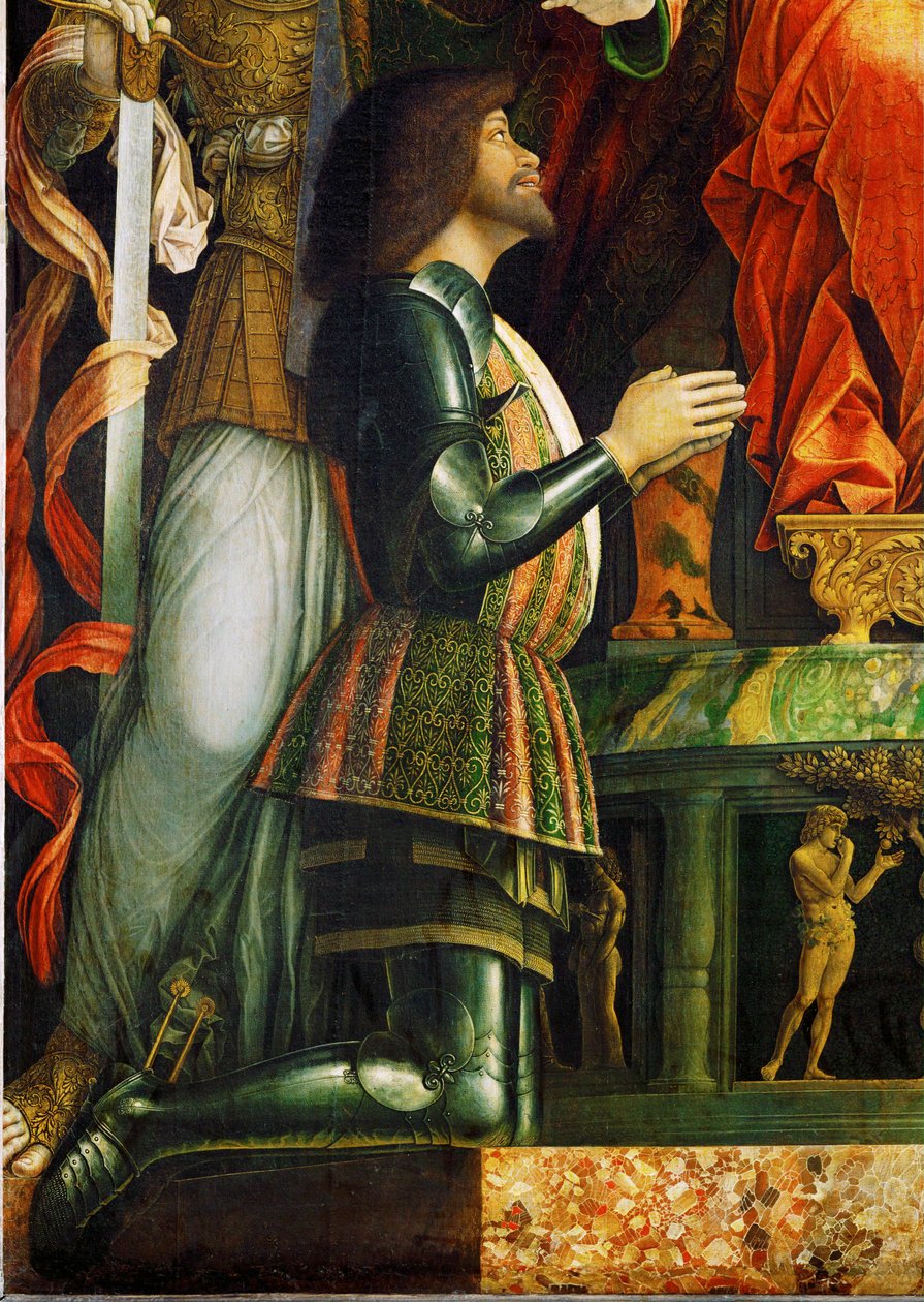 Darczyńca Gianfrancesco Gonzaga ... autorstwa Andrea Mantegna