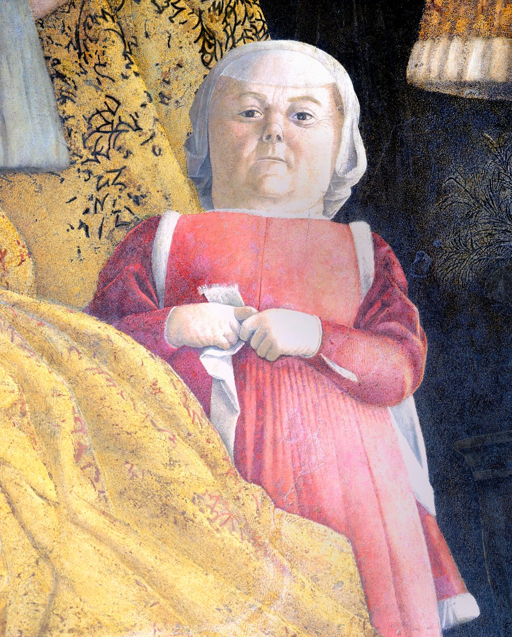 Krasnolud dworu, fragment z Court Wall autorstwa Andrea Mantegna