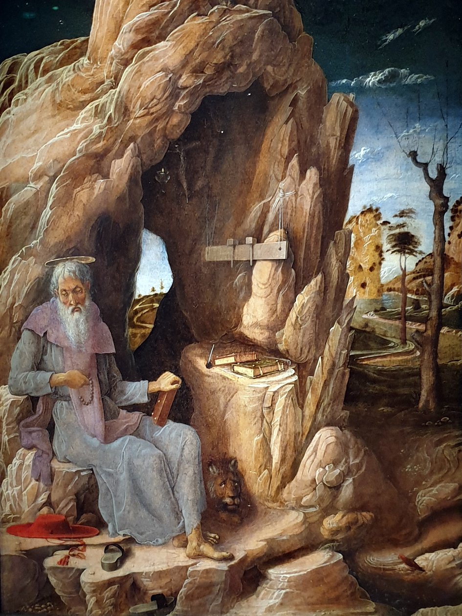 Święty Hieronim pokutujący na pustyni autorstwa Andrea Mantegna