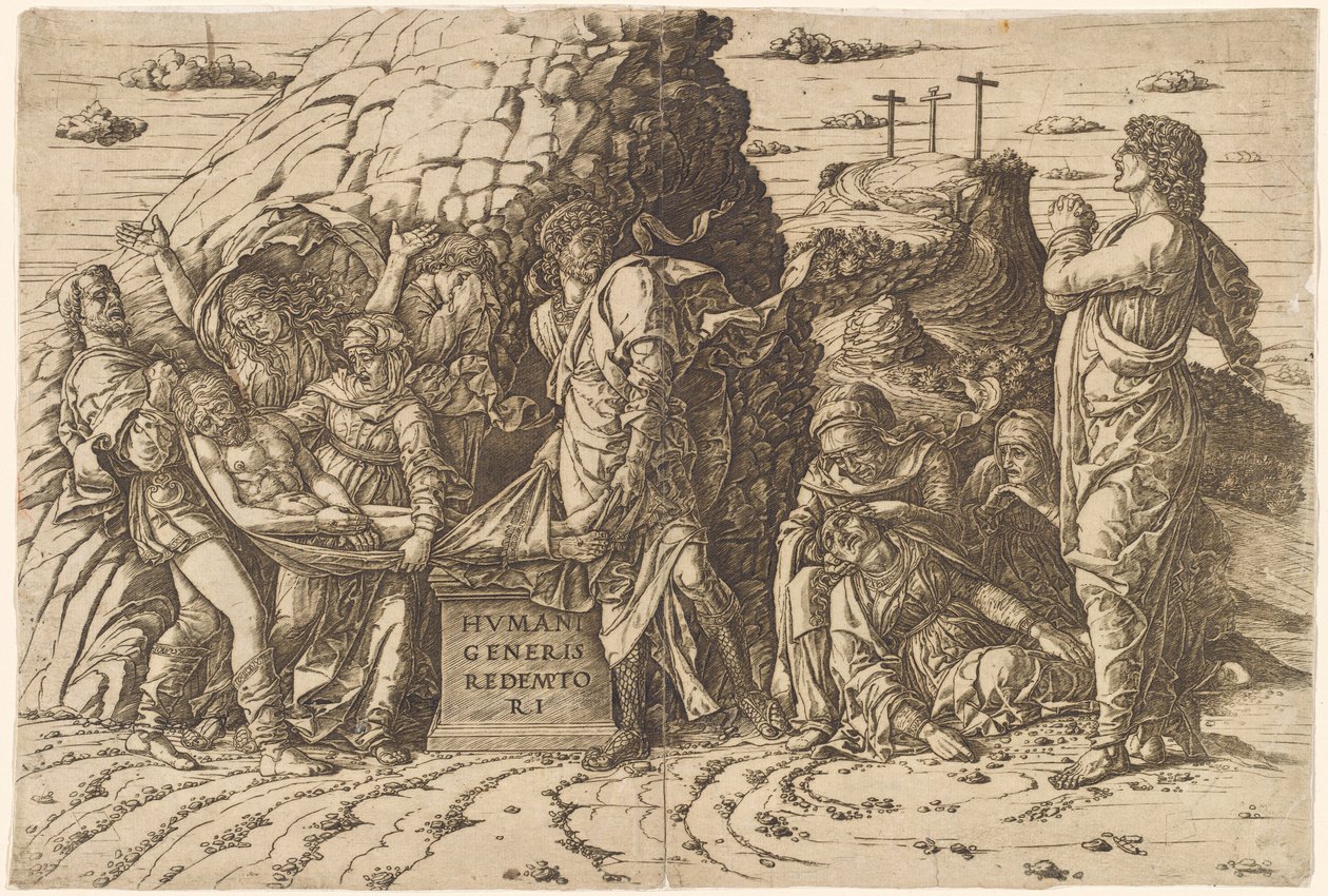 Złożenie do grobu, c. 1470 1475. autorstwa Andrea Mantegna