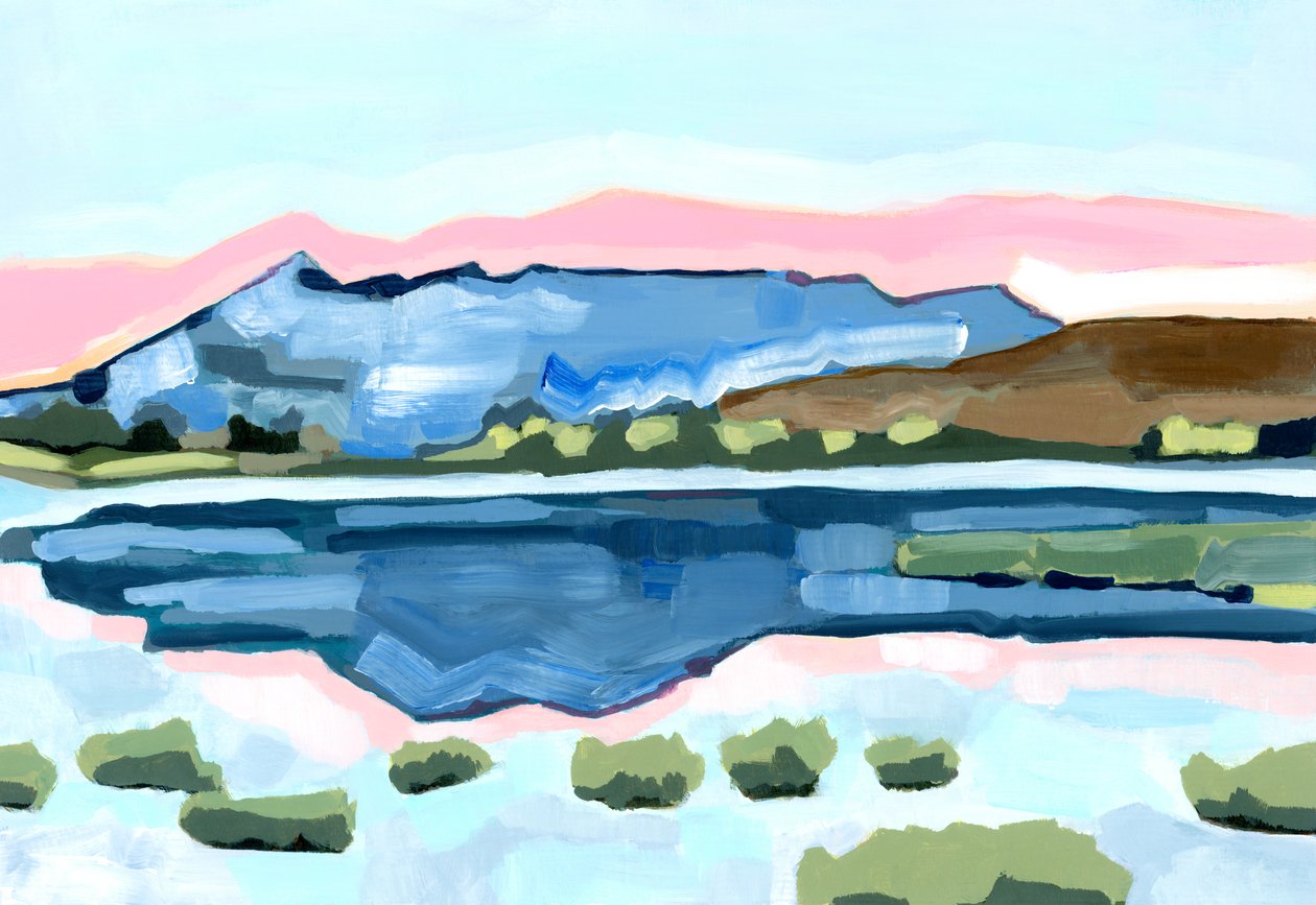 Cool Reflections, 2024 (akryl na papierze) autorstwa Andrea Mejia