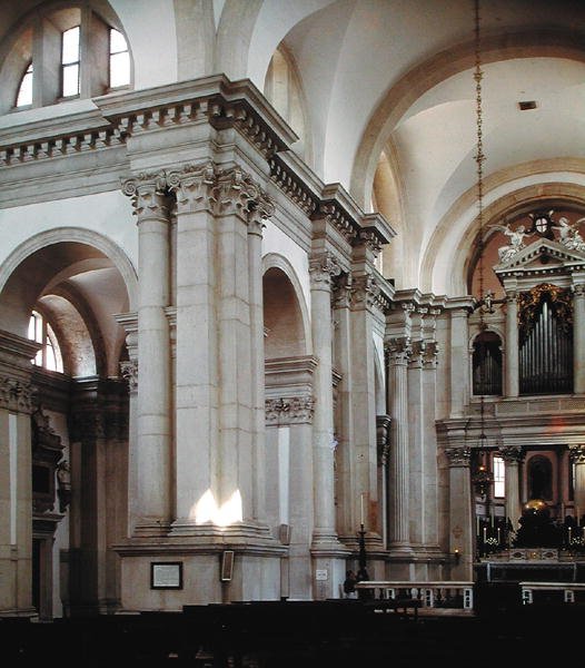 Widok wnętrza nawy głównej, 1566-80 autorstwa Andrea Palladio