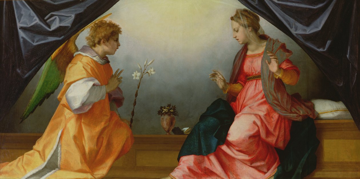 Zwiastowanie, 1528 (tempera na desce) autorstwa Andrea del Sarto