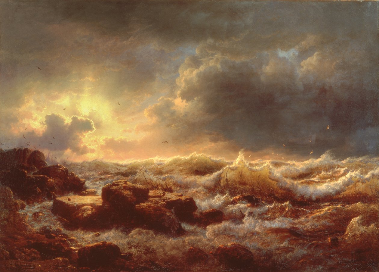Porządki – wybrzeże Sycylii, 1847 autorstwa Andreas Achenbach