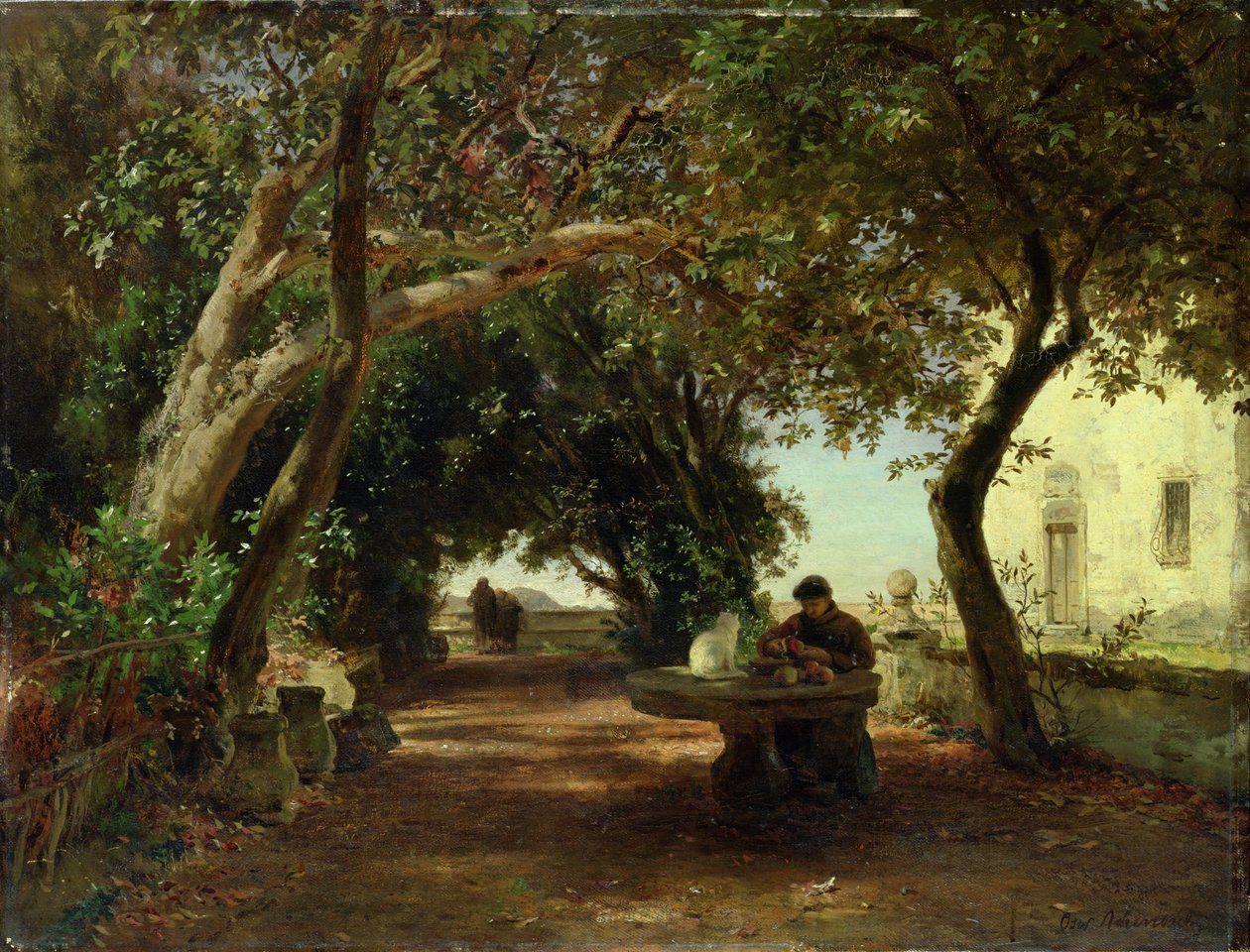 Włoskie krużganki autorstwa Andreas Achenbach