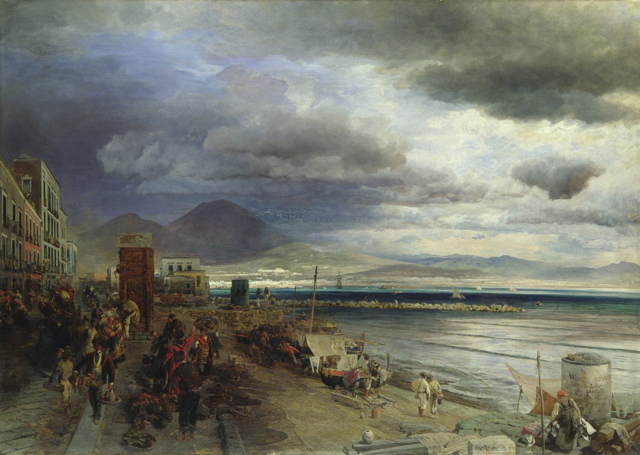 Wybrzeże Neapolu, 1877 autorstwa Andreas Achenbach