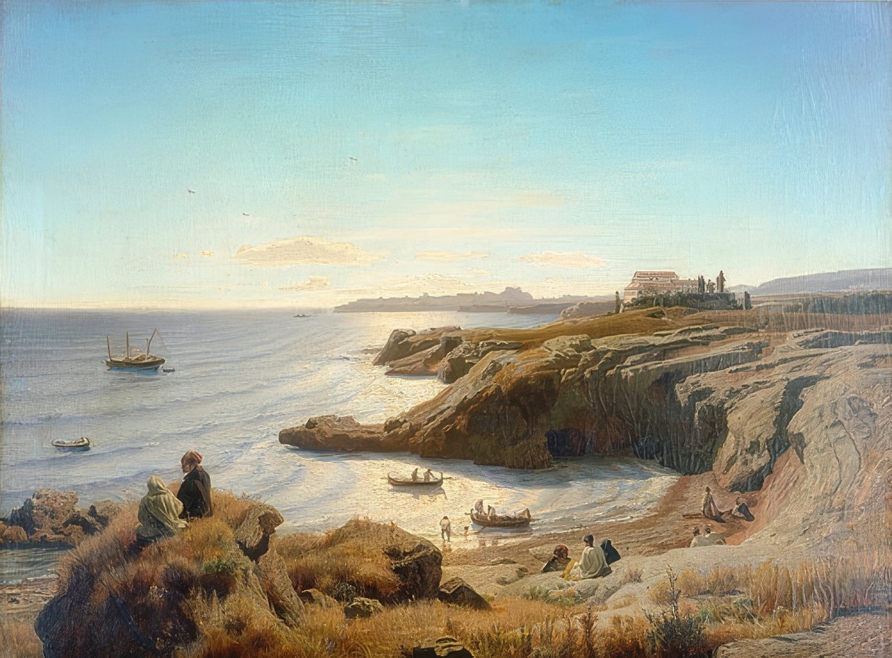 Wybrzeże w pobliżu Syracuse. 1861 autorstwa Andreas Achenbach
