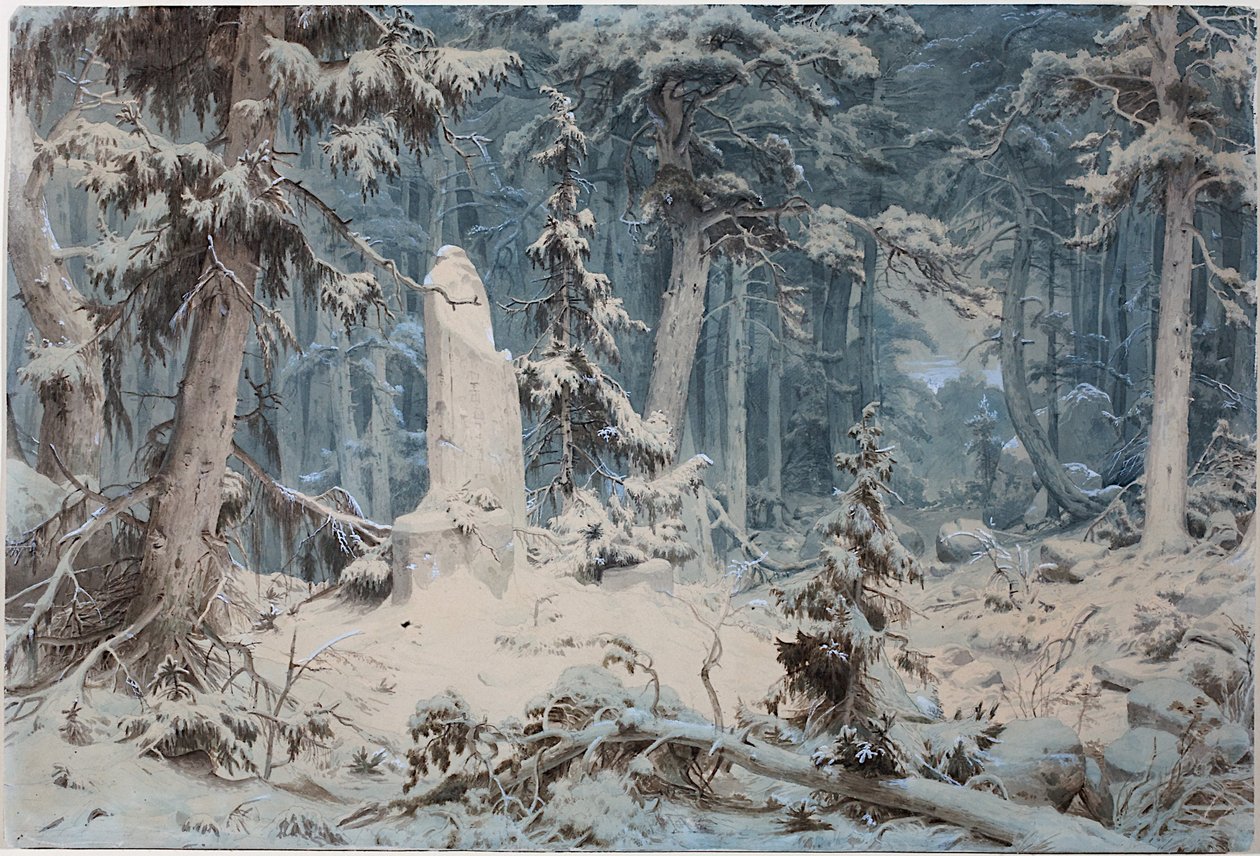 Śnieżny Las, 1835 autorstwa Andreas Achenbach