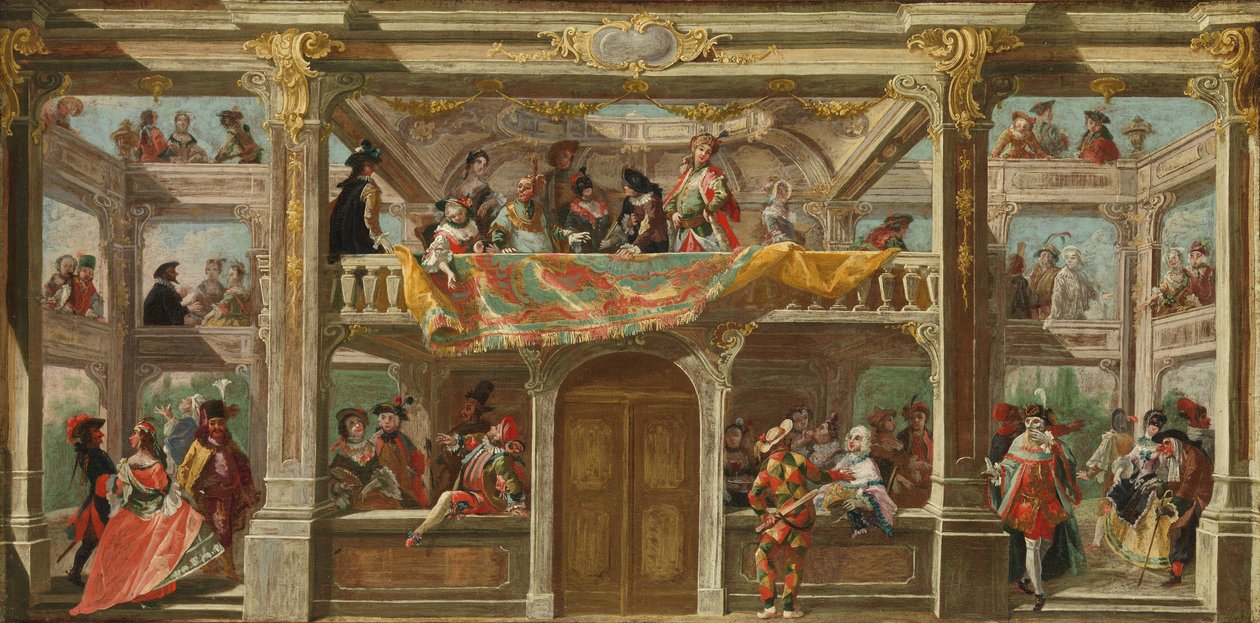 Bal maskowy w Czechach, ca. 1748. autorstwa Andreas Altomonte