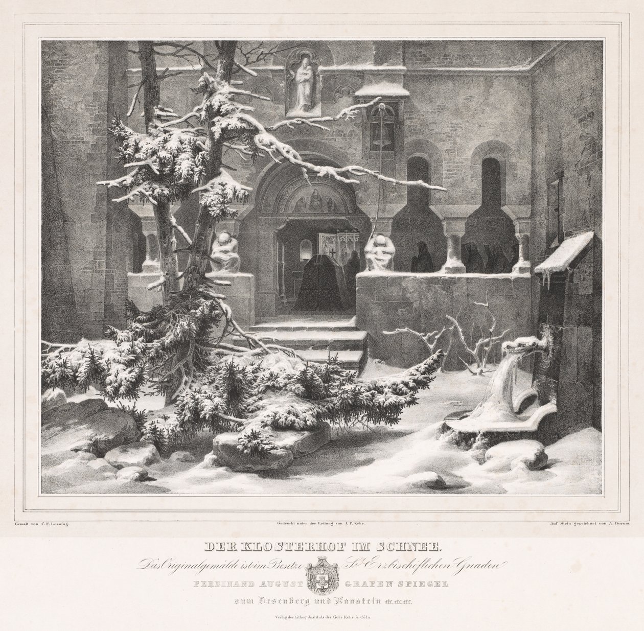 Cmentarz ze śniegiem, ok. godz. 1835. autorstwa Andreas Borum