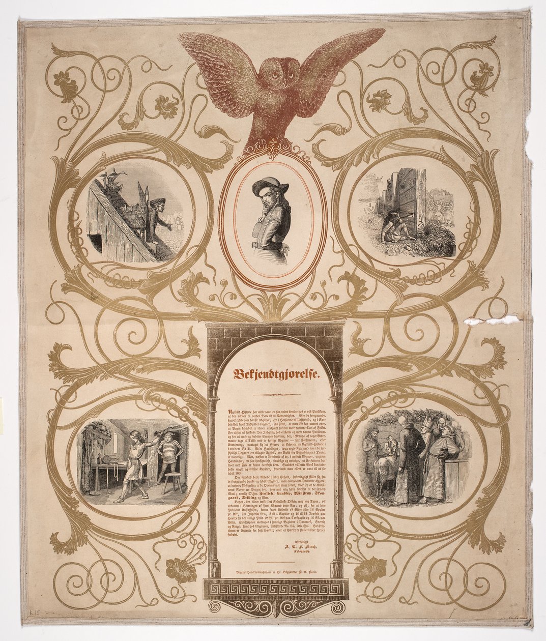 Plakat księgarza do Historii Uglspil autorstwa Andreas Flinch