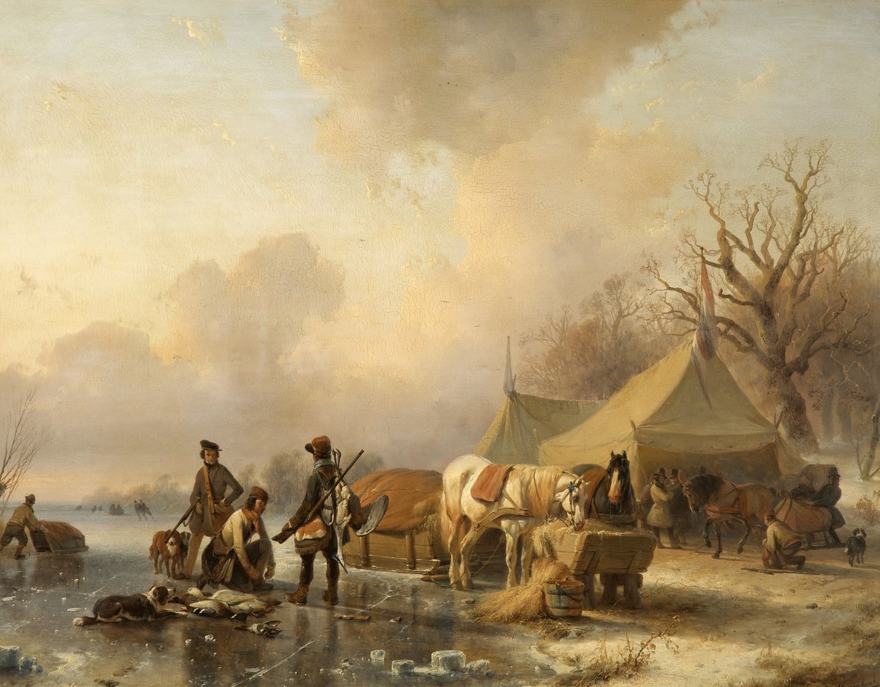 Scena zimowa z saniami, 1840 autorstwa Andreas Schelfhout