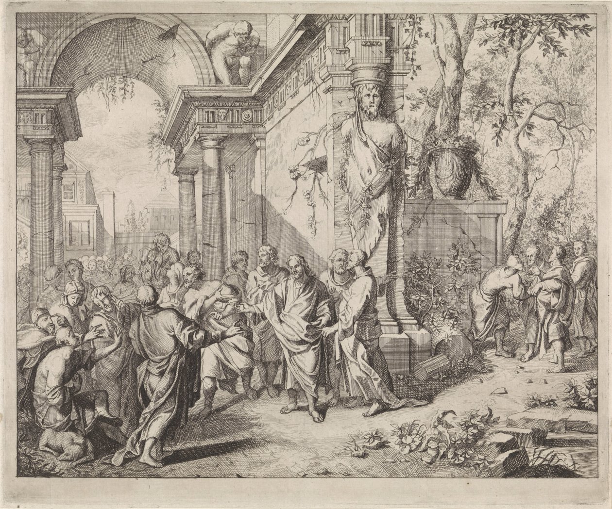 Chrystus uzdrawia dwoje niewidomych autorstwa Andreas van der Myn (possibly)